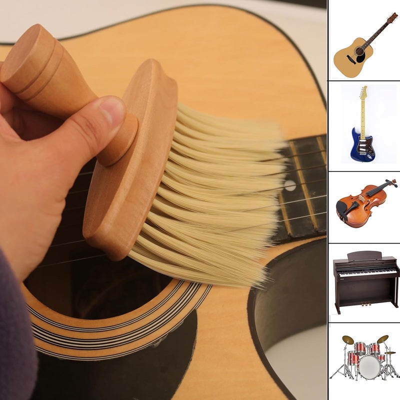 Kodrily Keyboard Brush Wood for Piano Cleaning, 6.1 x 4.13in Wooden Keyboard Brush, Universal Drum Ukulele Piano Brush, Non Static Instrument Dust Removal Brush for Instrument, Car - Image 3
